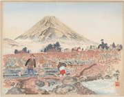Sanomura and Mount Fuji from the series Twenty-Five Views of Mount Fuji: A Woodblock Collection